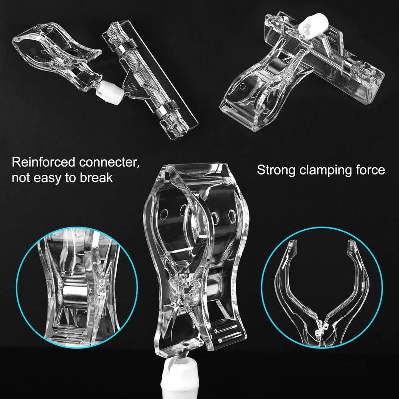 Inchoco Clear Sign Clips on Merchandise Display 24 Pack Plastic Label Pop Clips on Sign Holder Shelf Double Sided Swivel Price Tag Clips on Clothing Rack Signs Rotatable Menu Clips for Sale Retail Display - Image 4